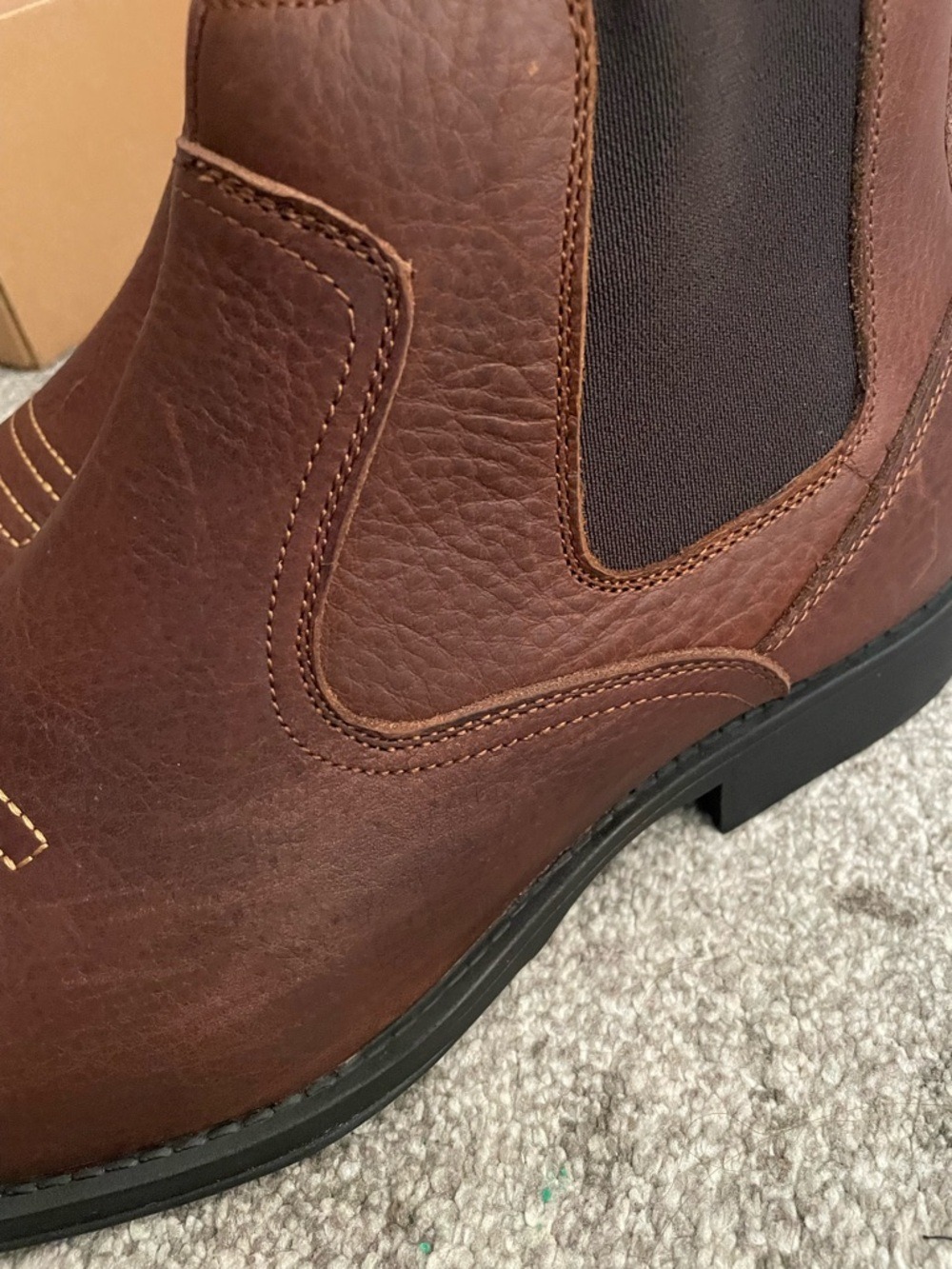 Arcbrothers Brown Leather Square Toe Chelsea Boots Mens - Picture 13 of 17